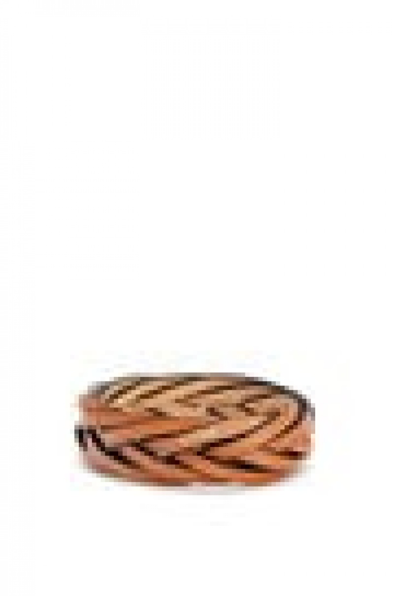 Joyería Loewe Braided bangle in classic calfskin Mujer Tan | 165ETWRSQ