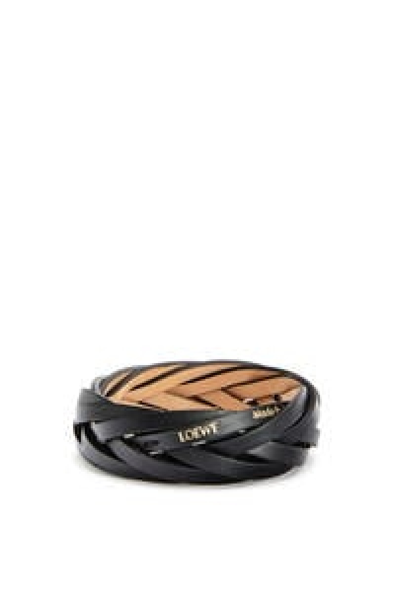 Joyería Loewe Braided bangle in classic calfskin Mujer Tan | 165ETWRSQ