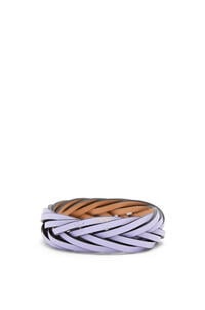 Joyería Loewe Braided bangle in classic calfskin Mujer Verde | 391KOSHTW