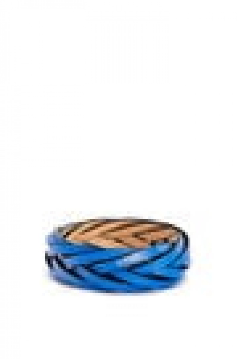 Joyería Loewe Braided bangle in classic calfskin Mujer Azules | 826USMNJX