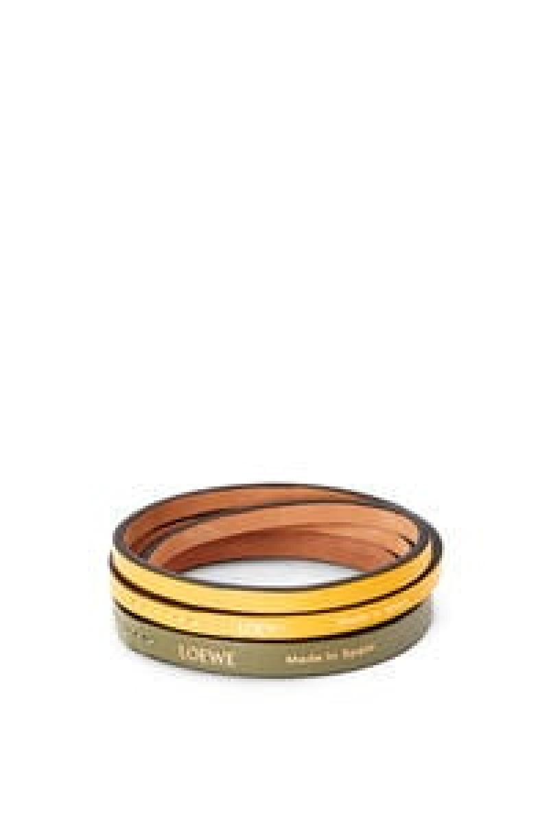 Joyería Loewe Double bangle set in classic calfskin Mujer Negras | 542UAYFEG