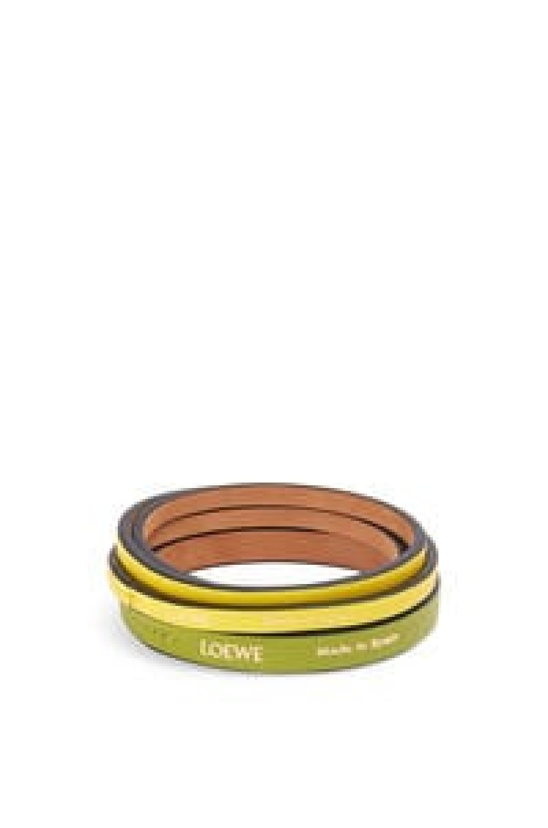 Joyería Loewe Double bangle set in classic calfskin Mujer Negras | 542UAYFEG