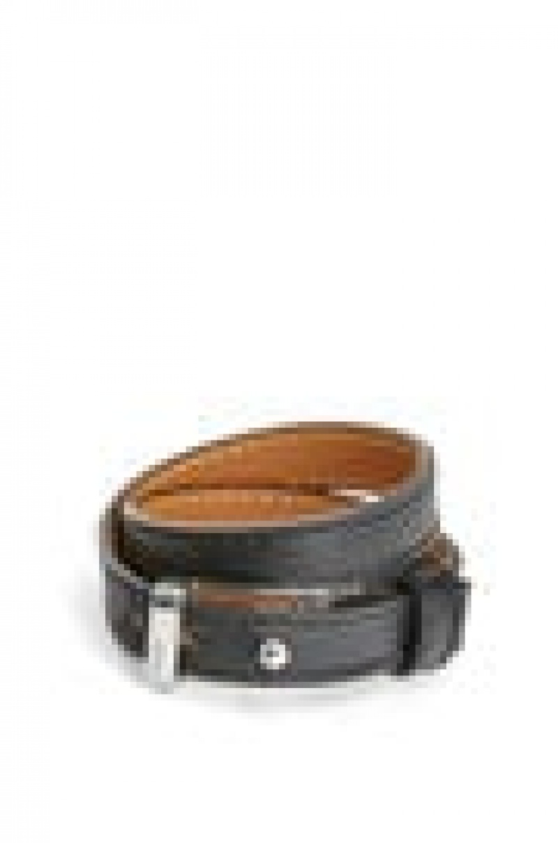 Joyería Loewe Double bracelet in calfskin Mujer Negras | 954EKYQFV