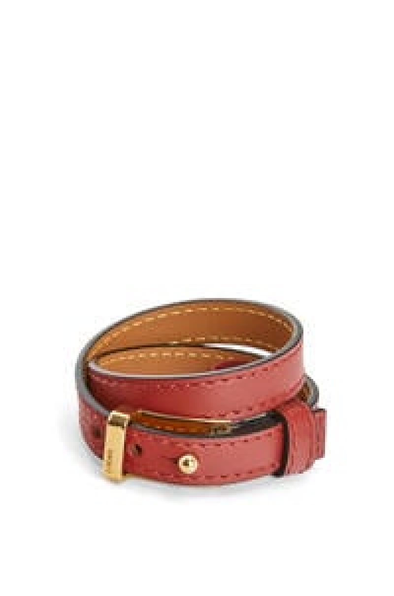 Joyería Loewe Double bracelet in calfskin Mujer Negras | 954EKYQFV