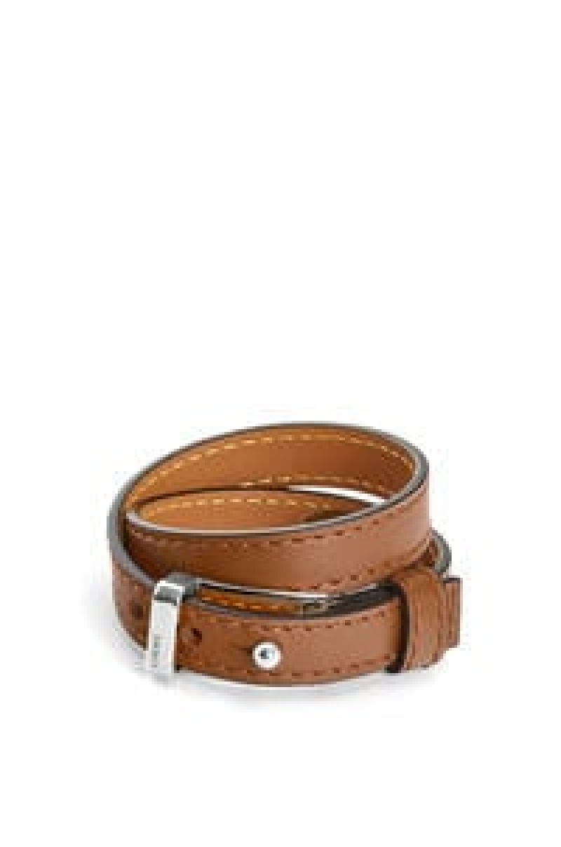 Joyería Loewe Double bracelet in calfskin Mujer Negras | 954EKYQFV