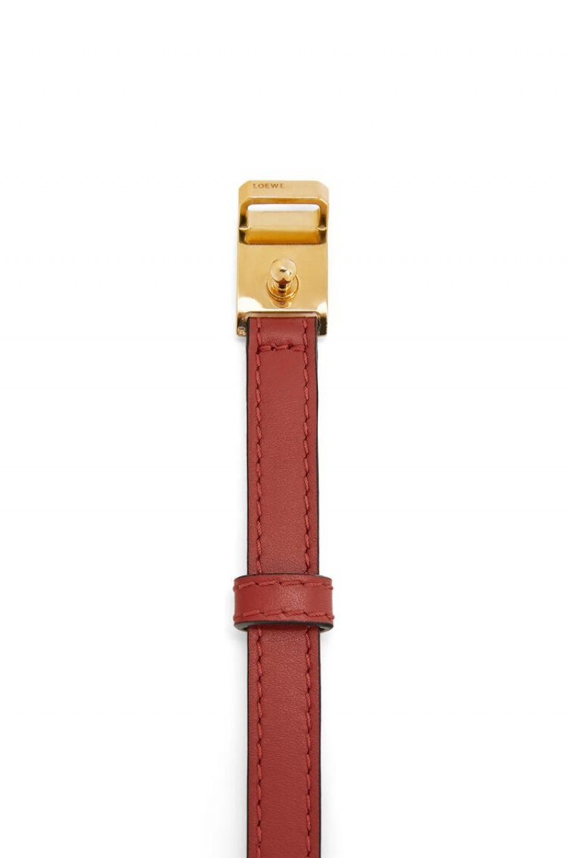 Joyería Loewe Double bracelet in calfskin Mujer Pomodoro | 681IEHXLC