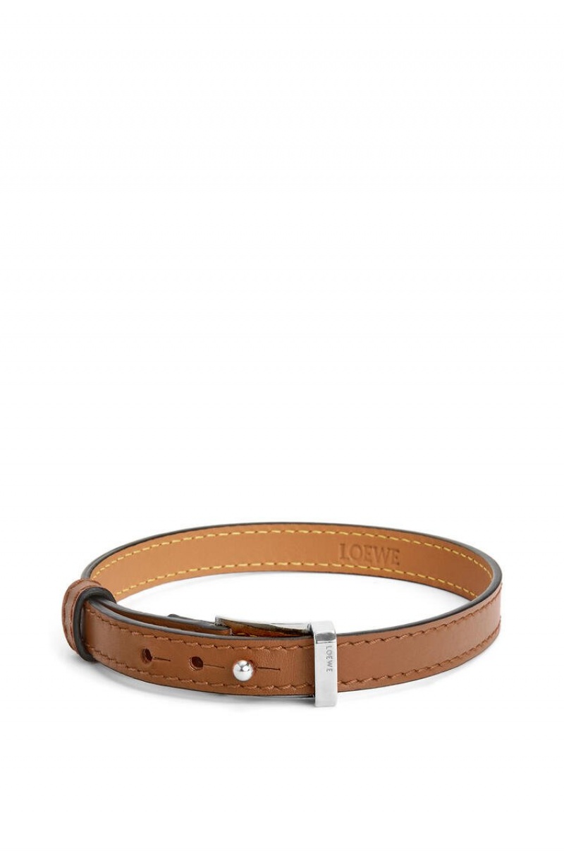 Joyería Loewe Double bracelet in calfskin Mujer Tan | 259ZUYDFB