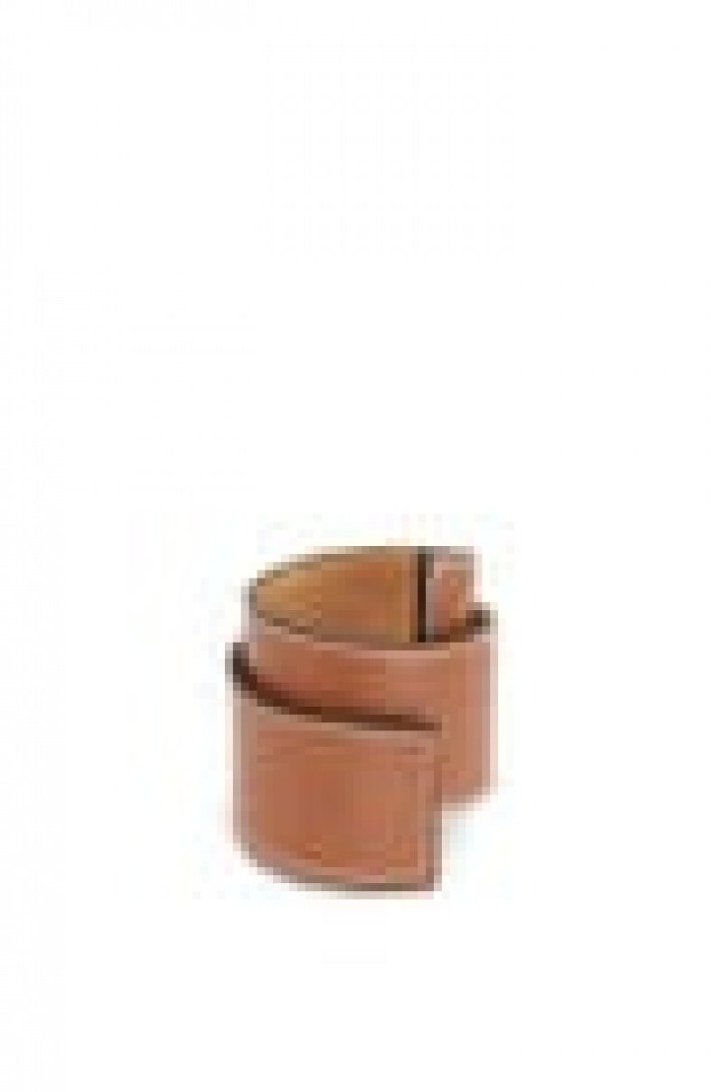 Joyería Loewe Small slap bracelet in calfskin Mujer Tan | 521RAHJMK