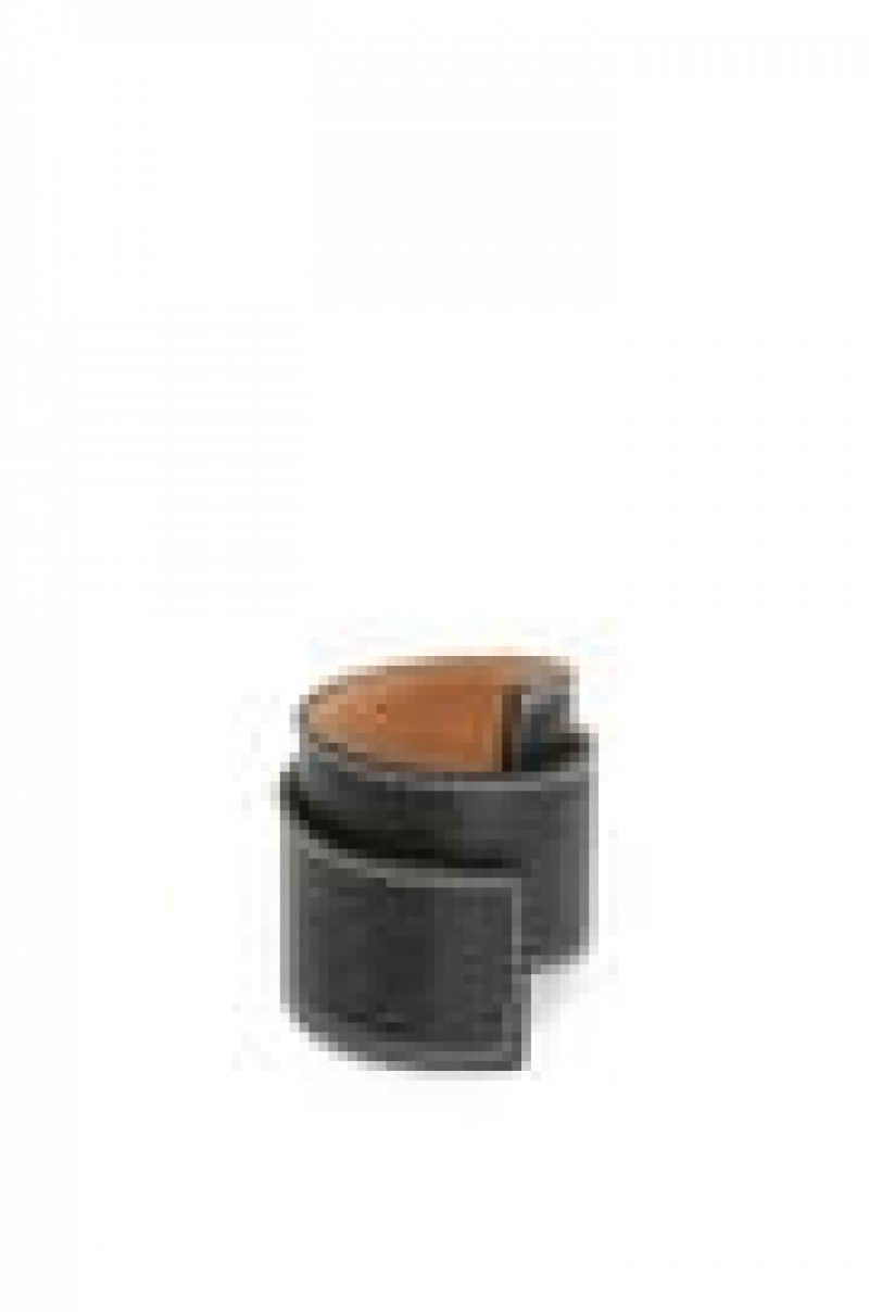 Joyería Loewe Small slap bracelet in calfskin Mujer Negras | 023KPXERY