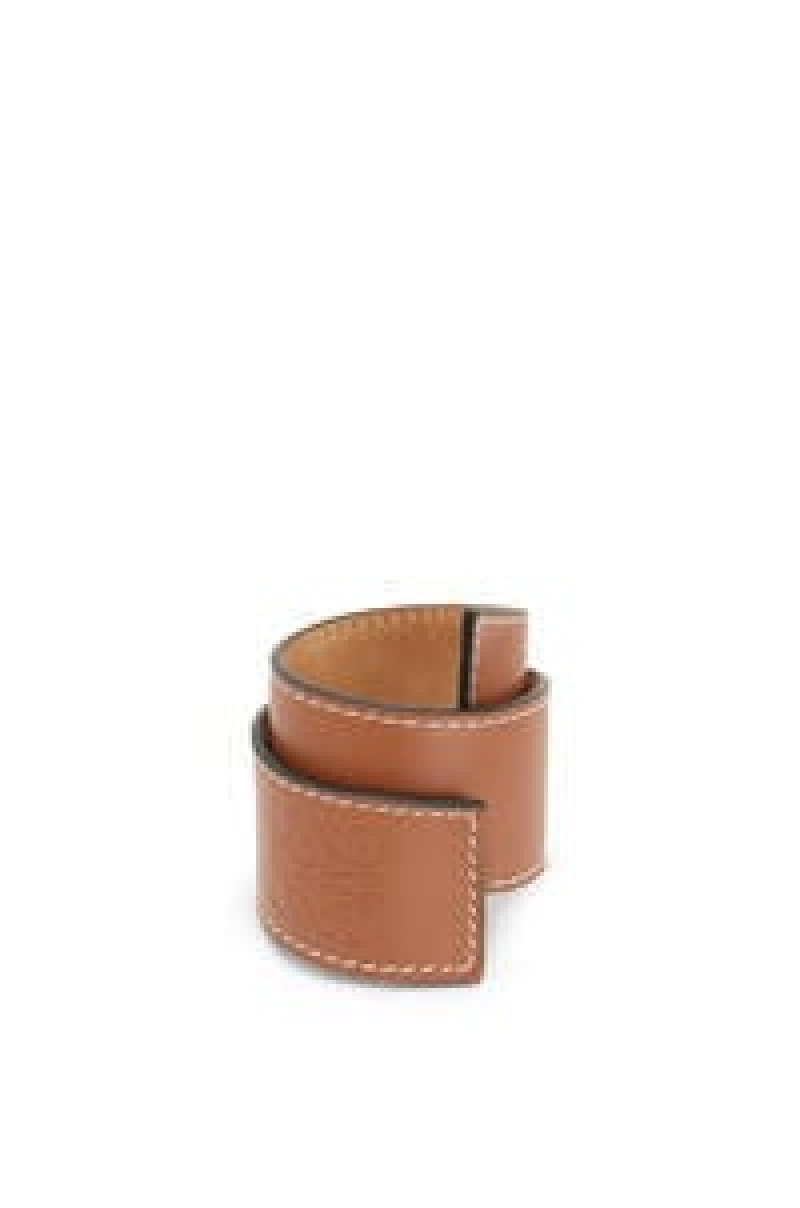 Joyería Loewe Small slap bracelet in calfskin Mujer Negras | 023KPXERY