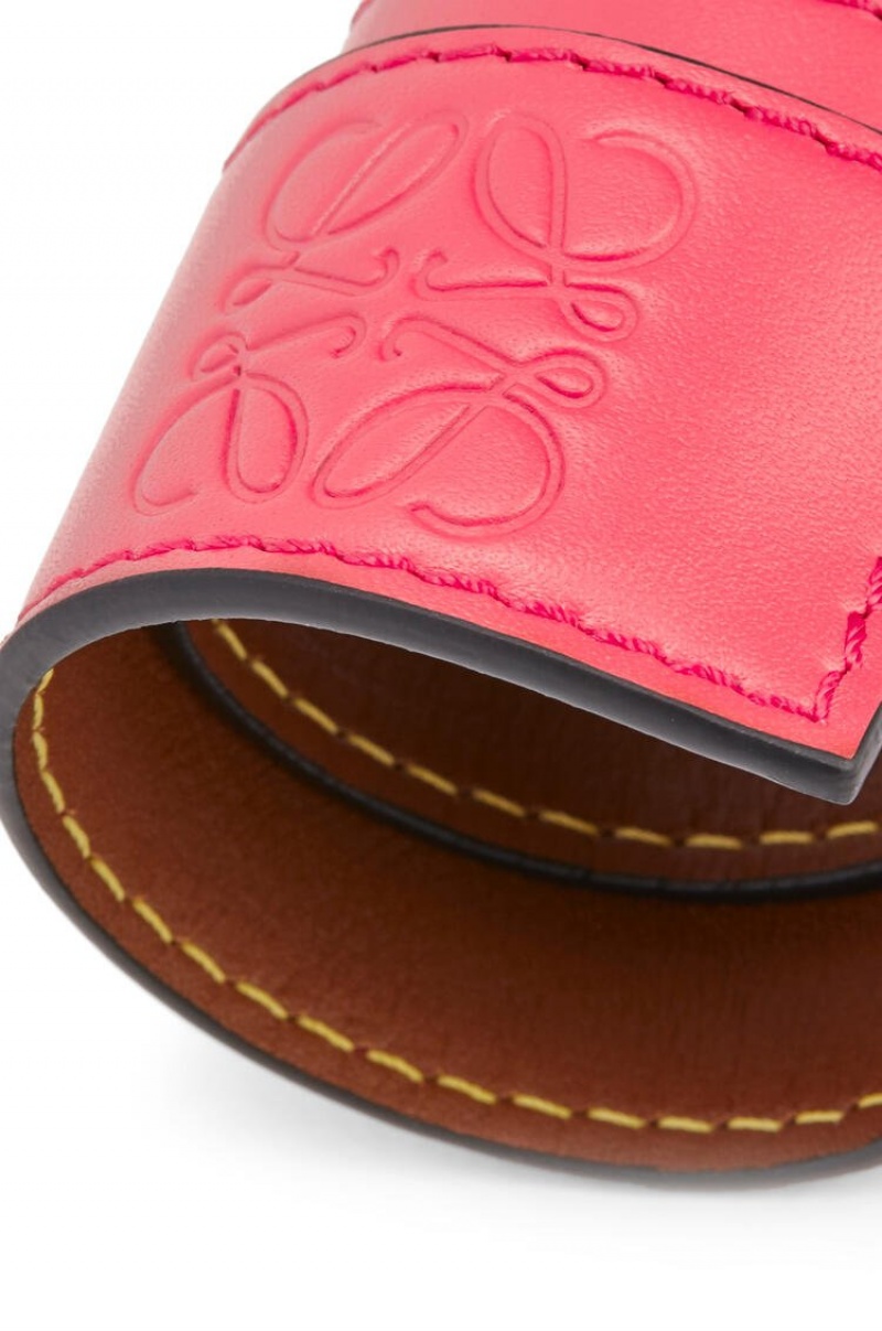 Joyería Loewe Small slap bracelet in calfskin Mujer Rosas | 568RNCPWJ