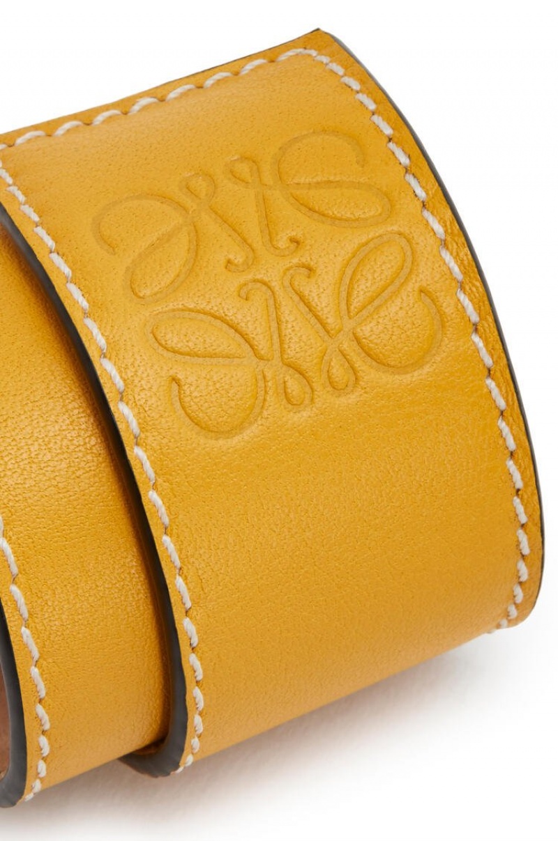 Joyería Loewe Small slap bracelet in calfskin Mujer Amarillo | 710ZMRANQ