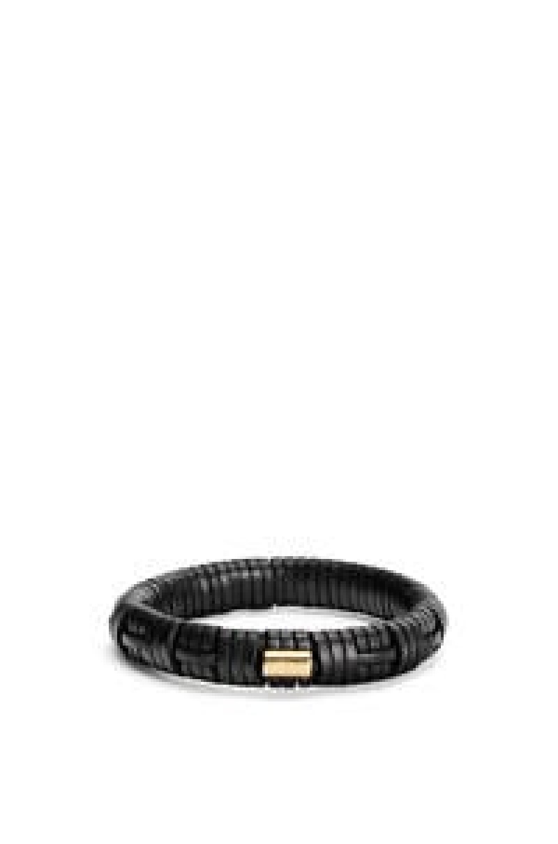 Joyería Loewe Woven bangle in brass and classic calfskin Mujer Tan | 745IACDRS