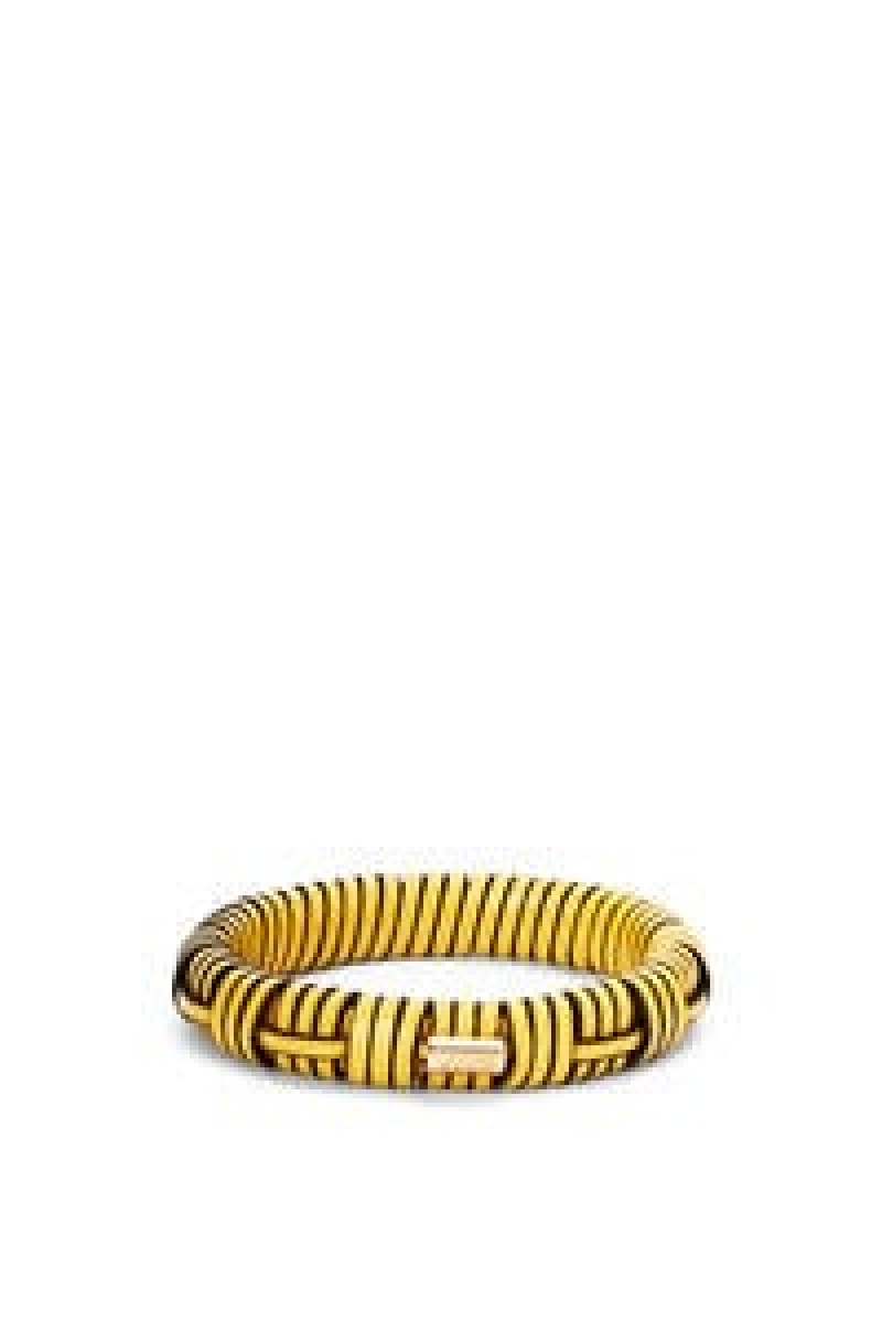 Joyería Loewe Woven bangle in brass and classic calfskin Mujer Tan | 745IACDRS