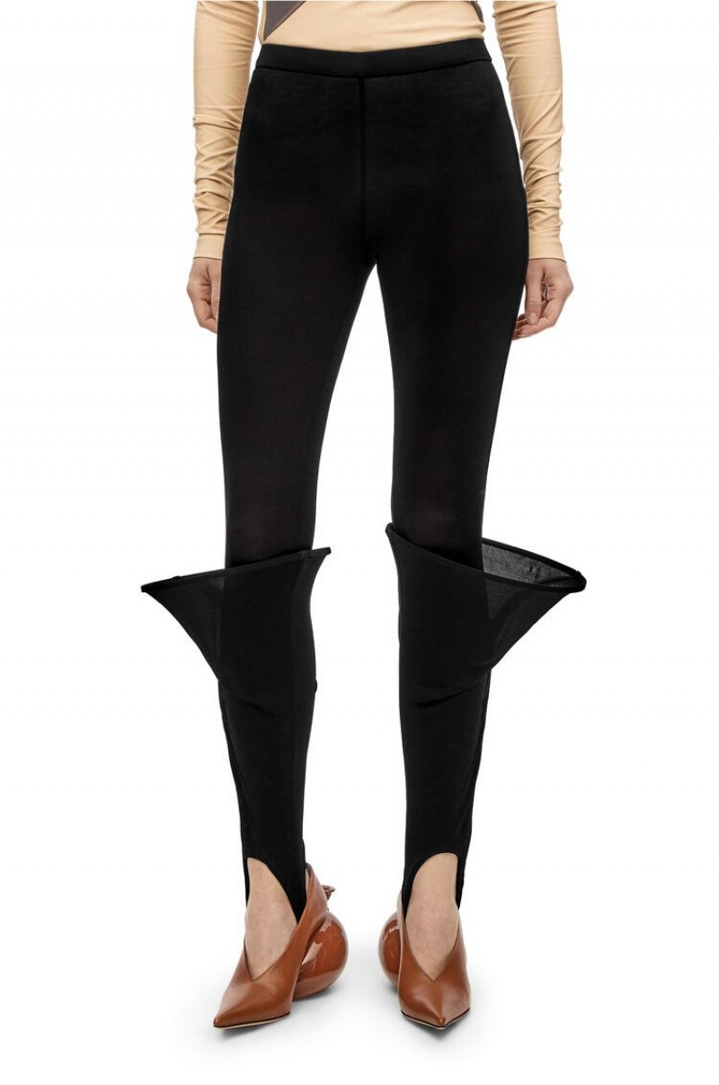 Leggins Loewe Hoop leggings in viscose Mujer Negras | 142GWKTRO