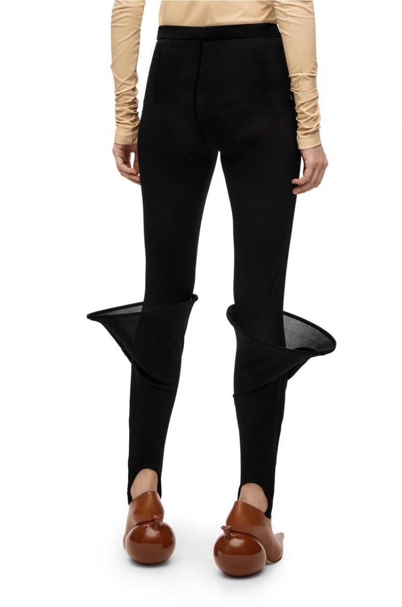 Leggins Loewe Hoop leggings in viscose Mujer Negras | 142GWKTRO