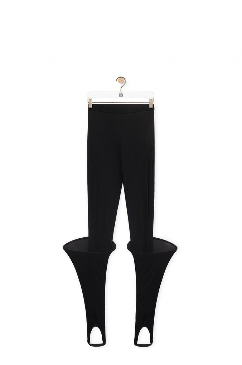 Leggins Loewe Hoop leggings in viscose Mujer Negras | 142GWKTRO