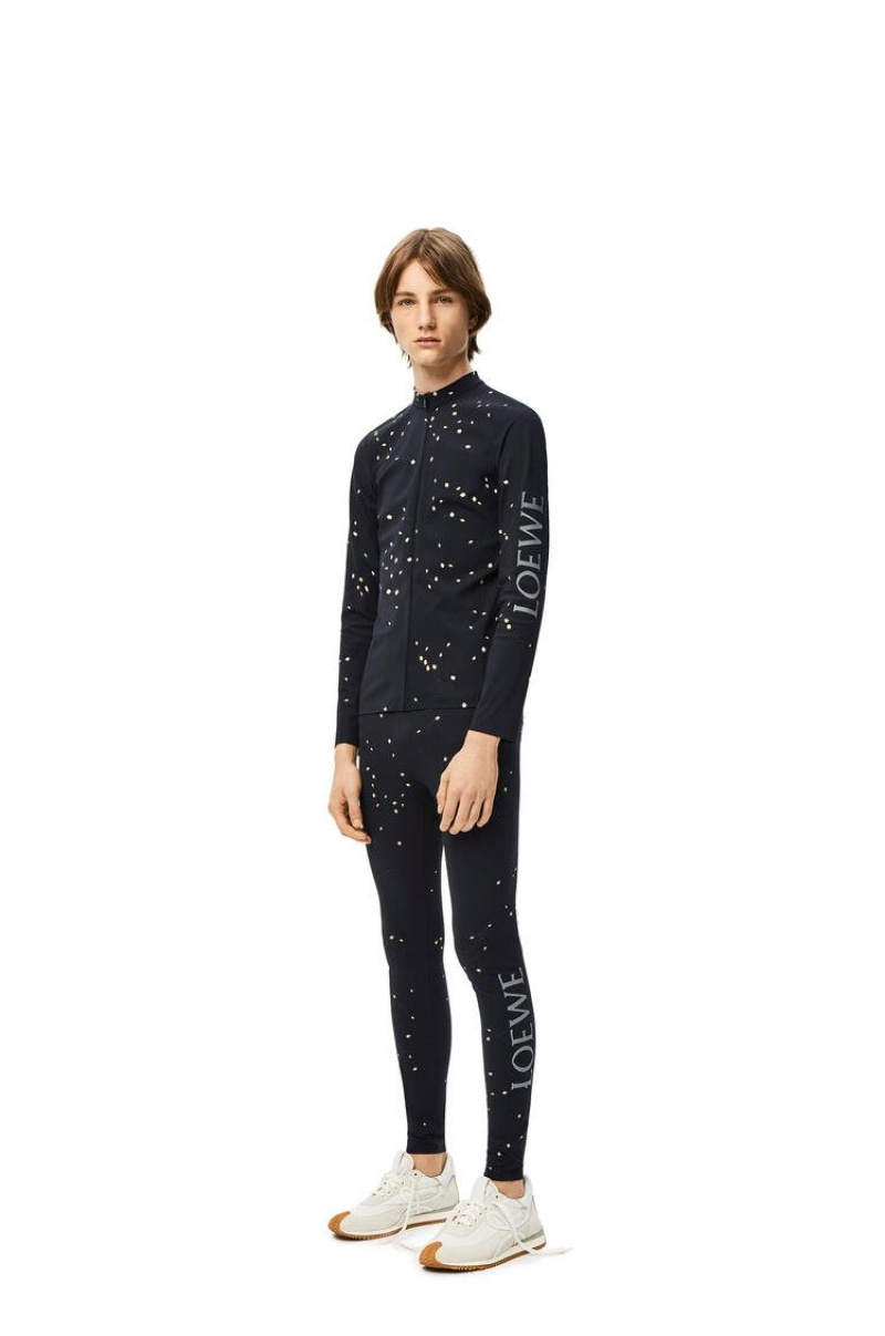 Leggins Loewe LED print leggings in polyamide Hombre Negras Amarillo | 901DGXLJV