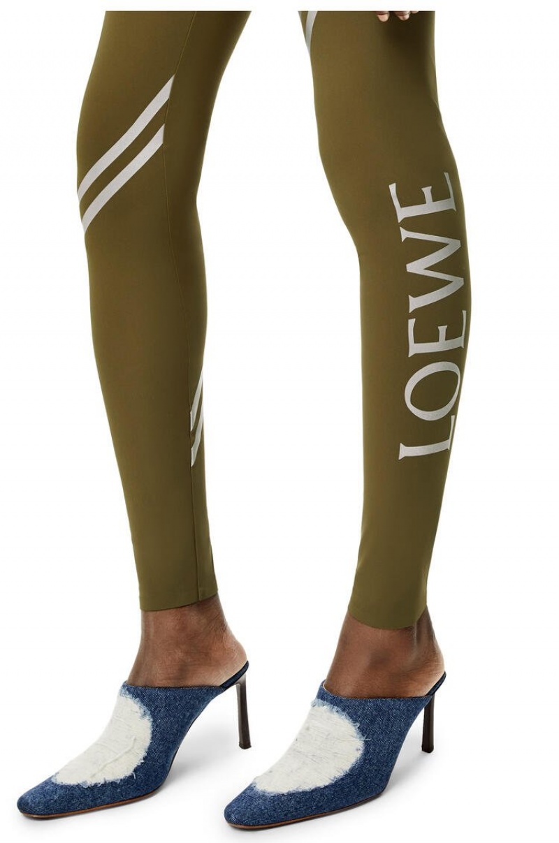 Leggins Loewe LOEWE leggings in polyamide Mujer Verde | 065FVTYND