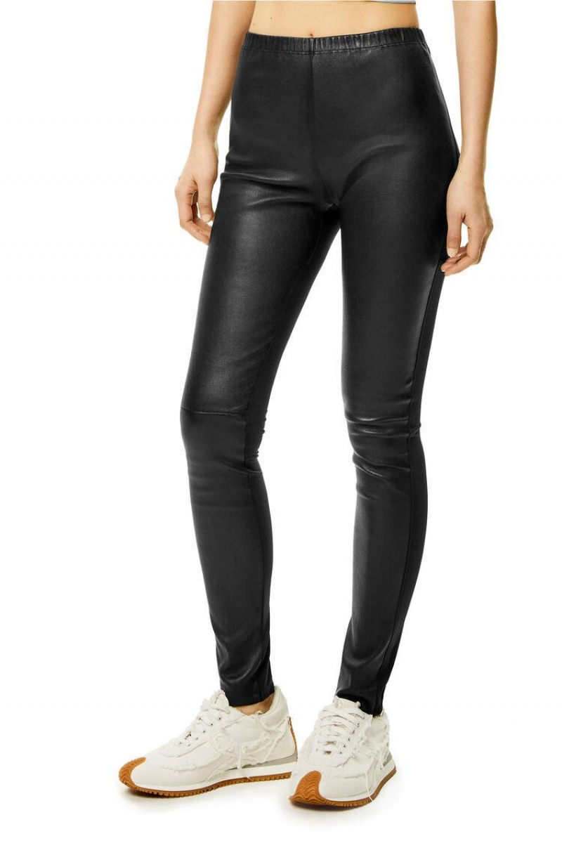 Leggins Loewe Leggings in nappa Mujer Negras | 269ILAQWT