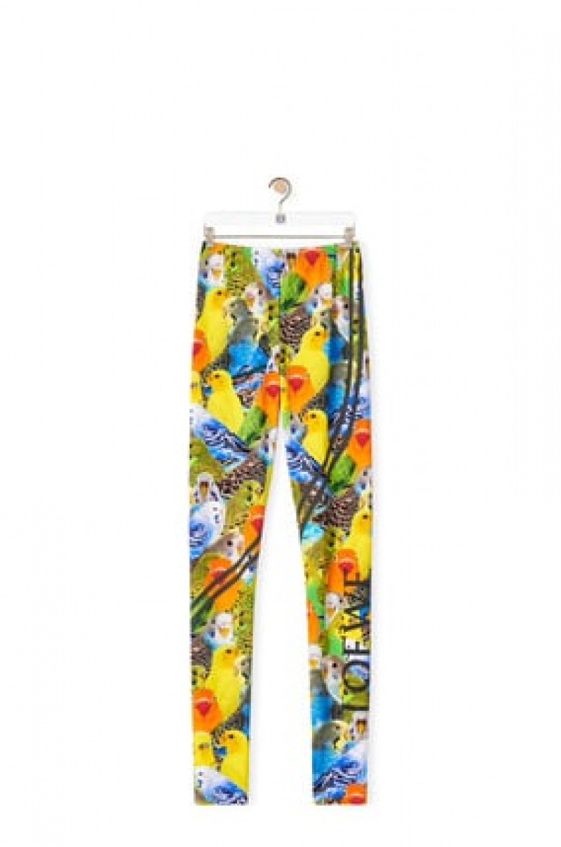 Leggins Loewe Parrots leggings in polyamide Mujer Naranjas Azules Amarillo | 930ZGLDIV