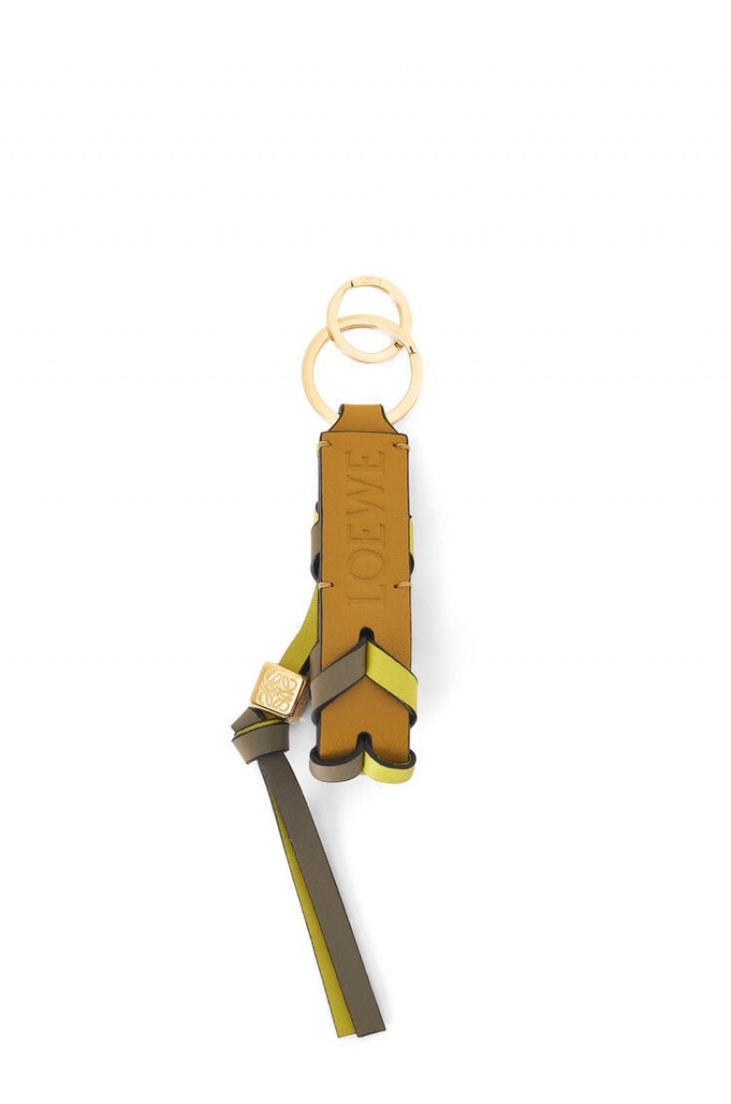 Llavero Loewe Braided strap keyring in calfskin Mujer Verde | 509NZXAOU