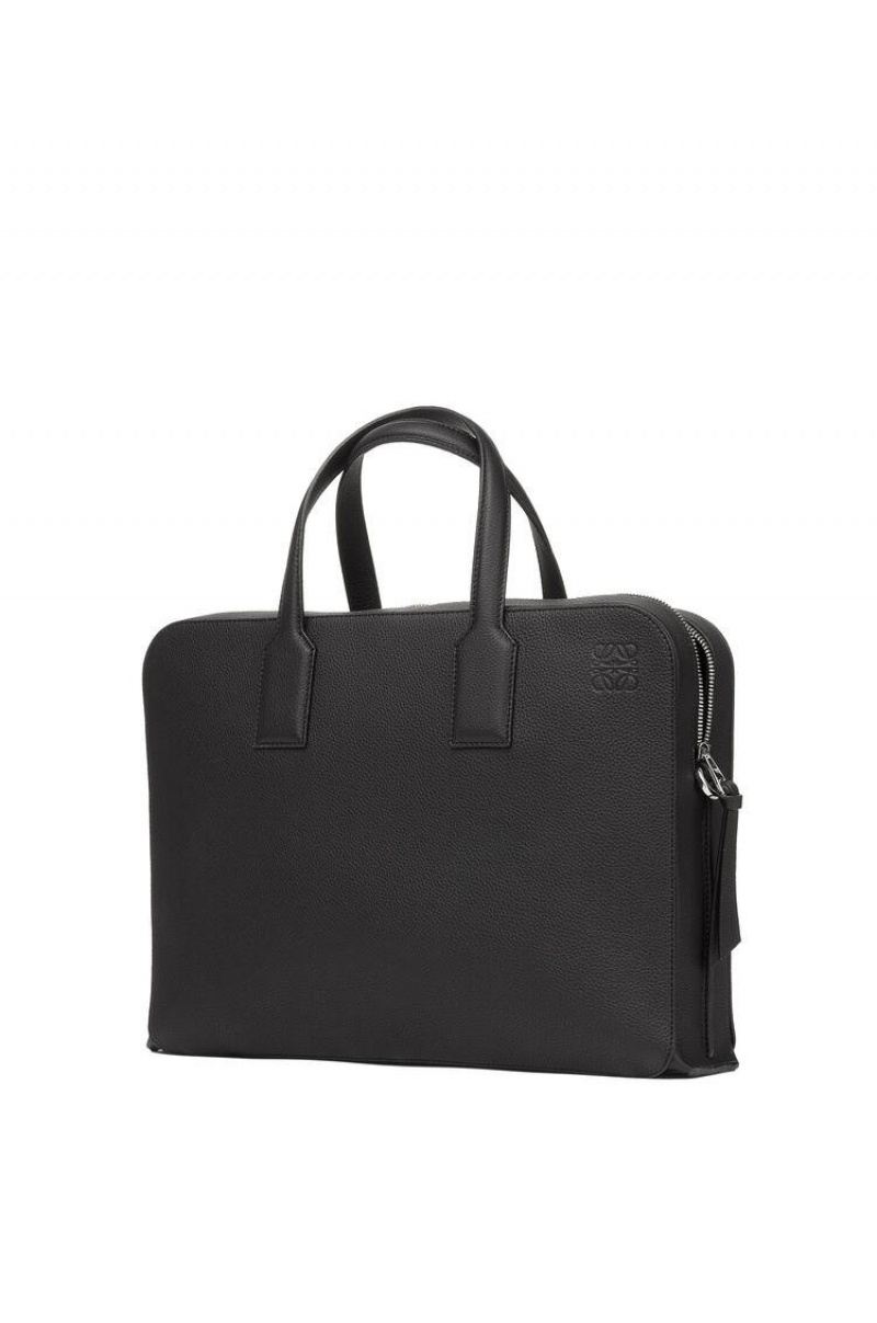 Maletín Loewe Goya thin briefcase in soft grained calfskin Hombre Negras | 067IBFUEO