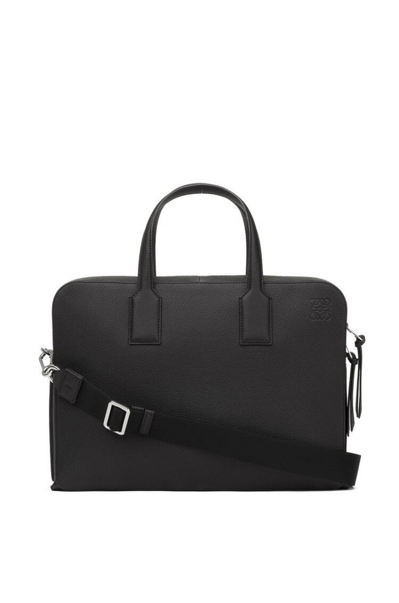 Maletín Loewe Goya thin briefcase in soft grained calfskin Hombre Negras | 067IBFUEO