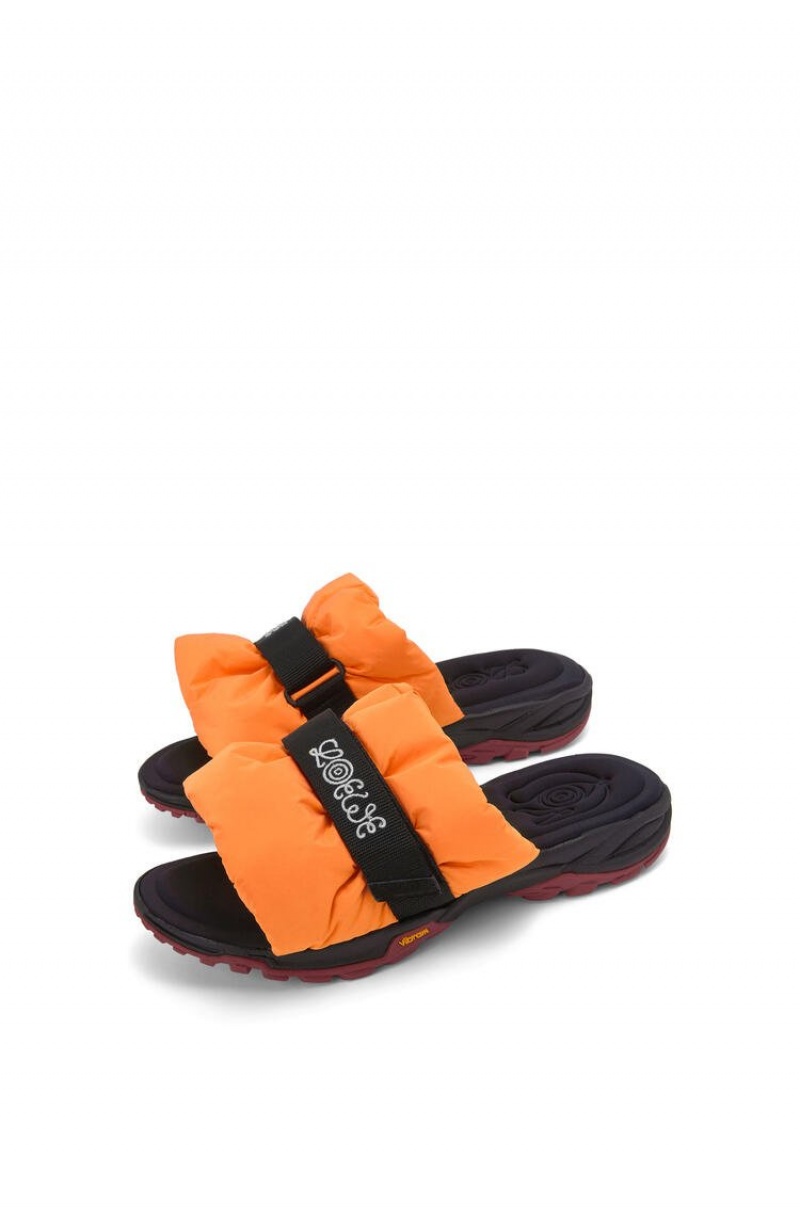 Mocasines Loewe Plisado slide in nylon Hombre Naranjas | 586TLWCRE