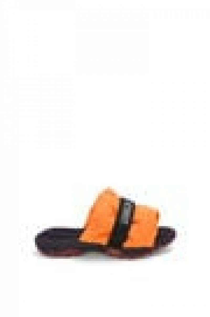 Mocasines Loewe Plisado slide in nylon Hombre Naranjas | 586TLWCRE