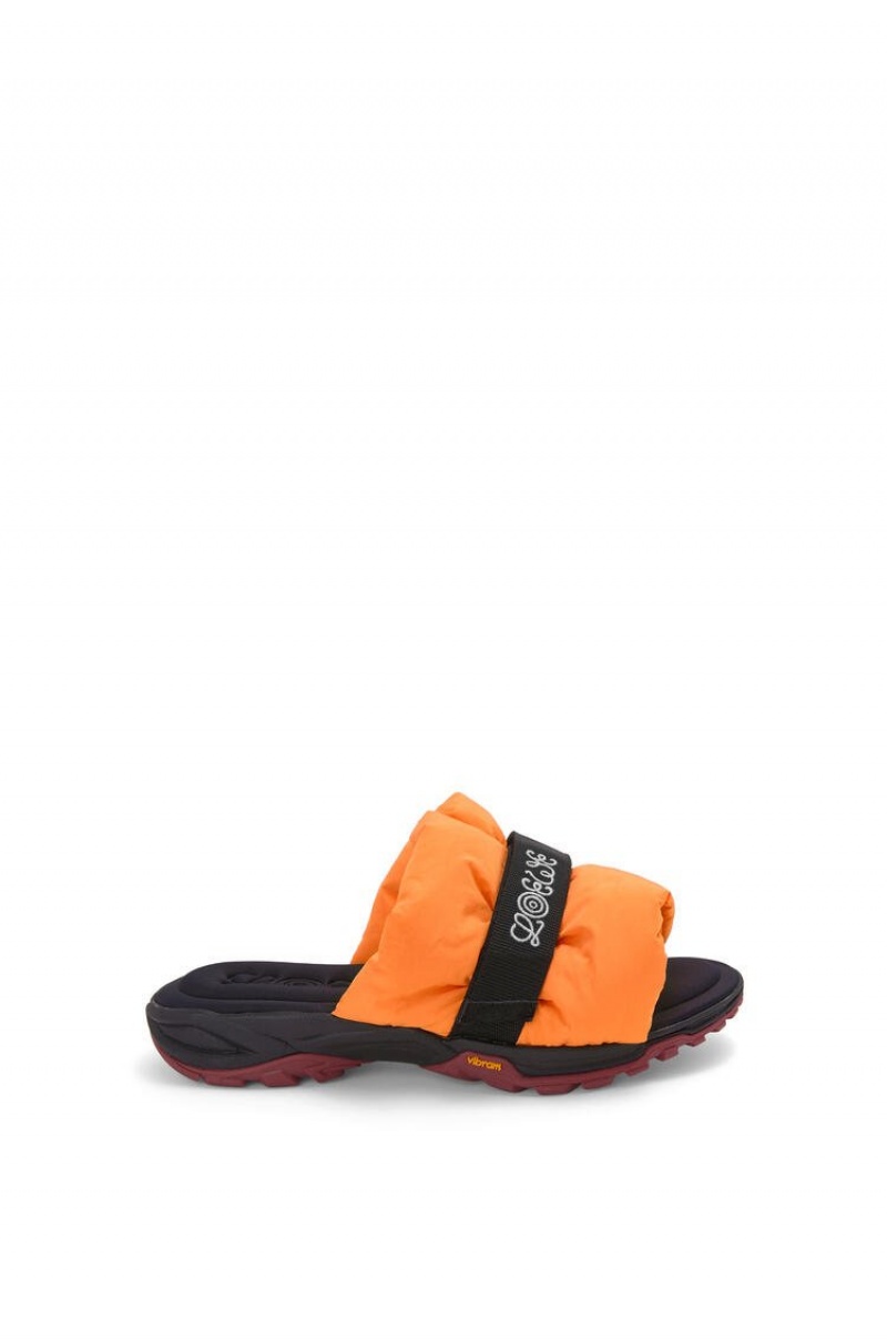 Mocasines Loewe Plisado slide in nylon Hombre Naranjas | 586TLWCRE