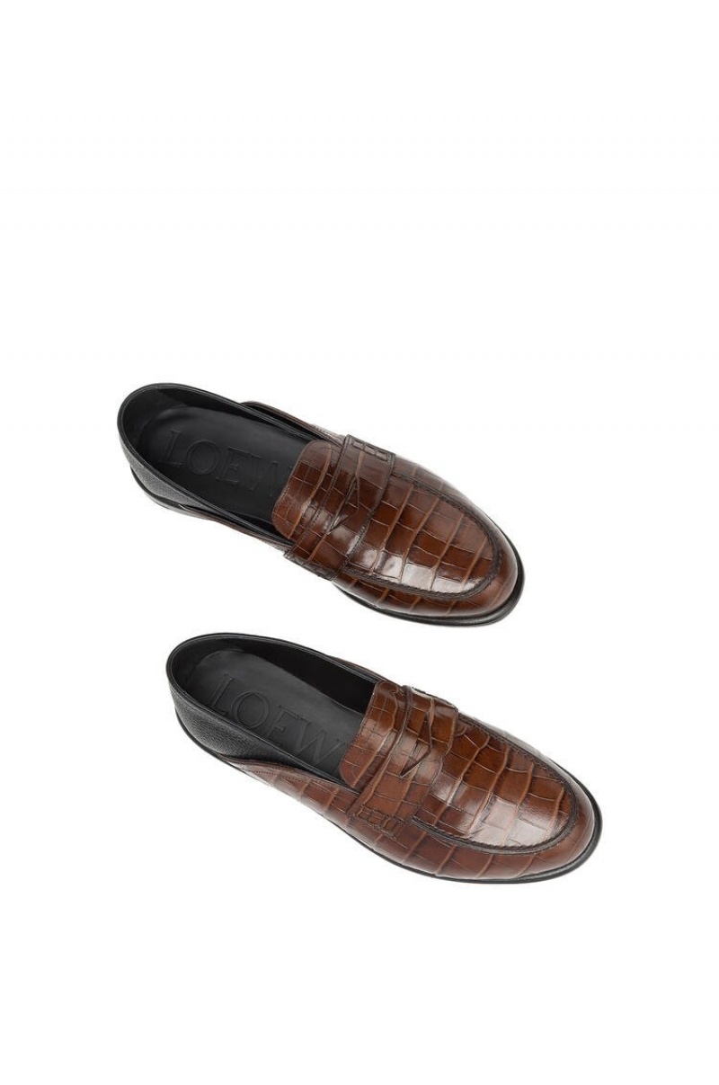 Mocasines Loewe Slip on loafer in calfskin Hombre Marrones Negras | 091YZROEH