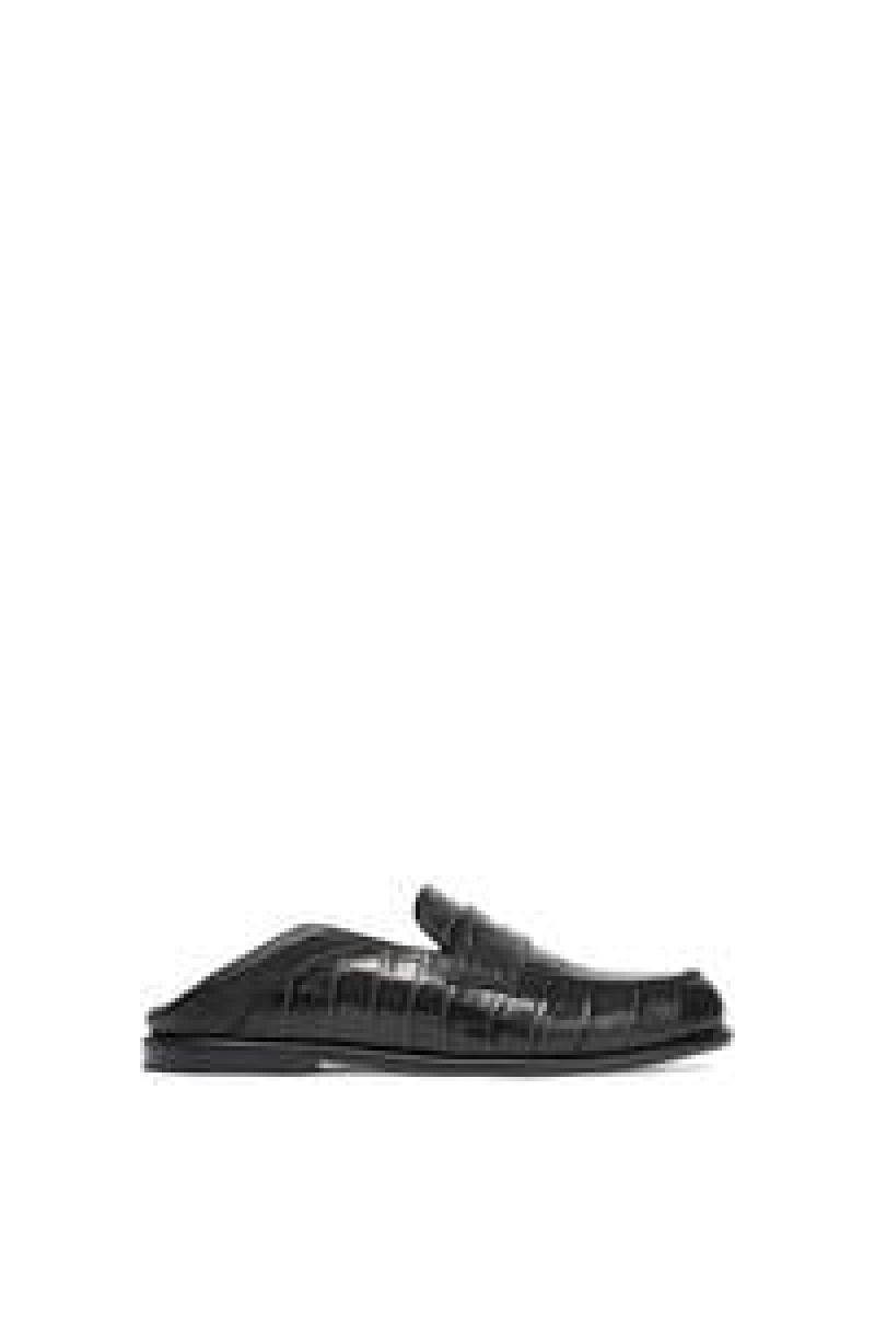 Mocasines Loewe Slip on loafer in calfskin Hombre Marrones Negras | 091YZROEH