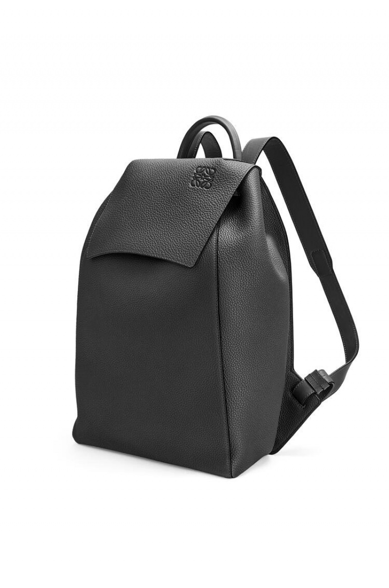 Mochilas Loewe Drawstring Backpack in grained calfskin Hombre Negras | 478KAGRDB