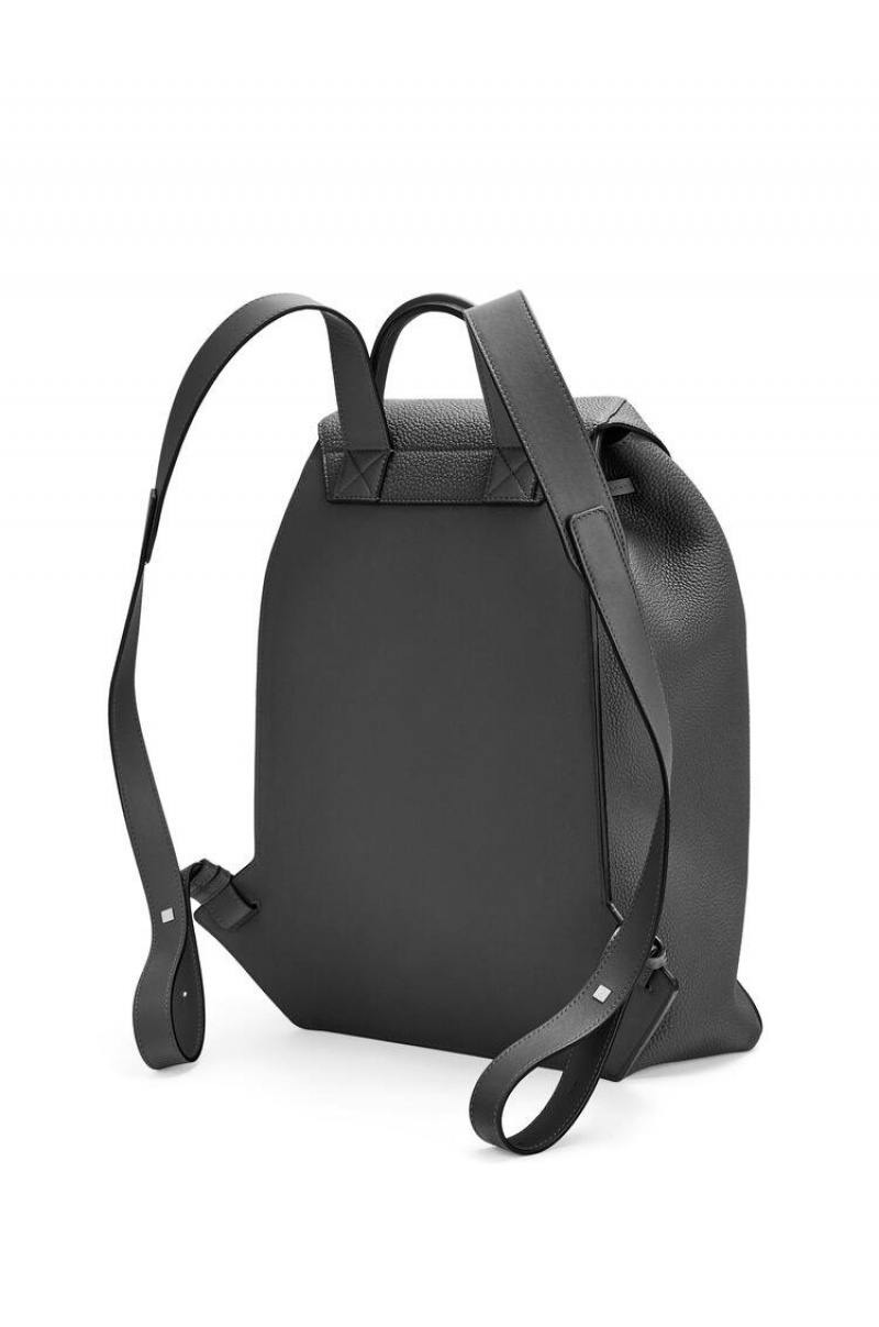 Mochilas Loewe Drawstring Backpack in grained calfskin Hombre Negras | 478KAGRDB