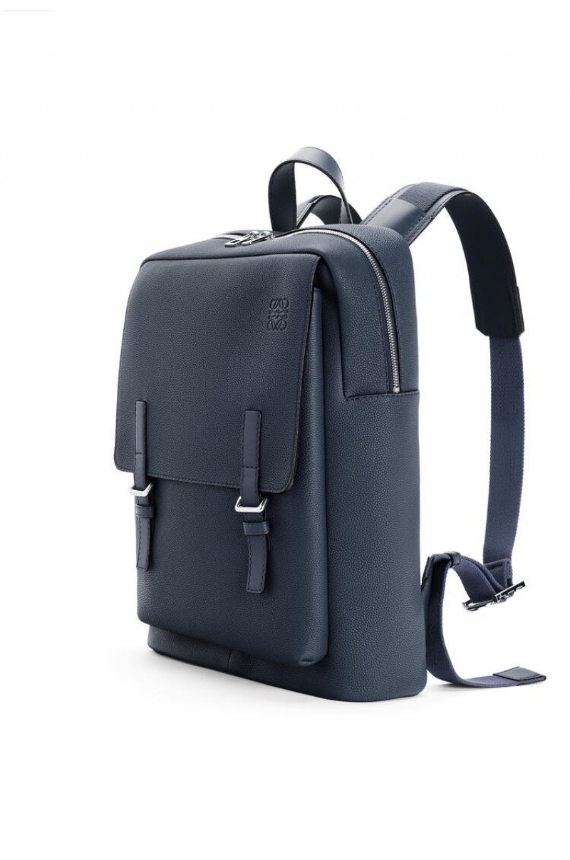 Mochilas Loewe Military Backpack in soft grained calfskin Hombre Ocean | 048RXQADJ