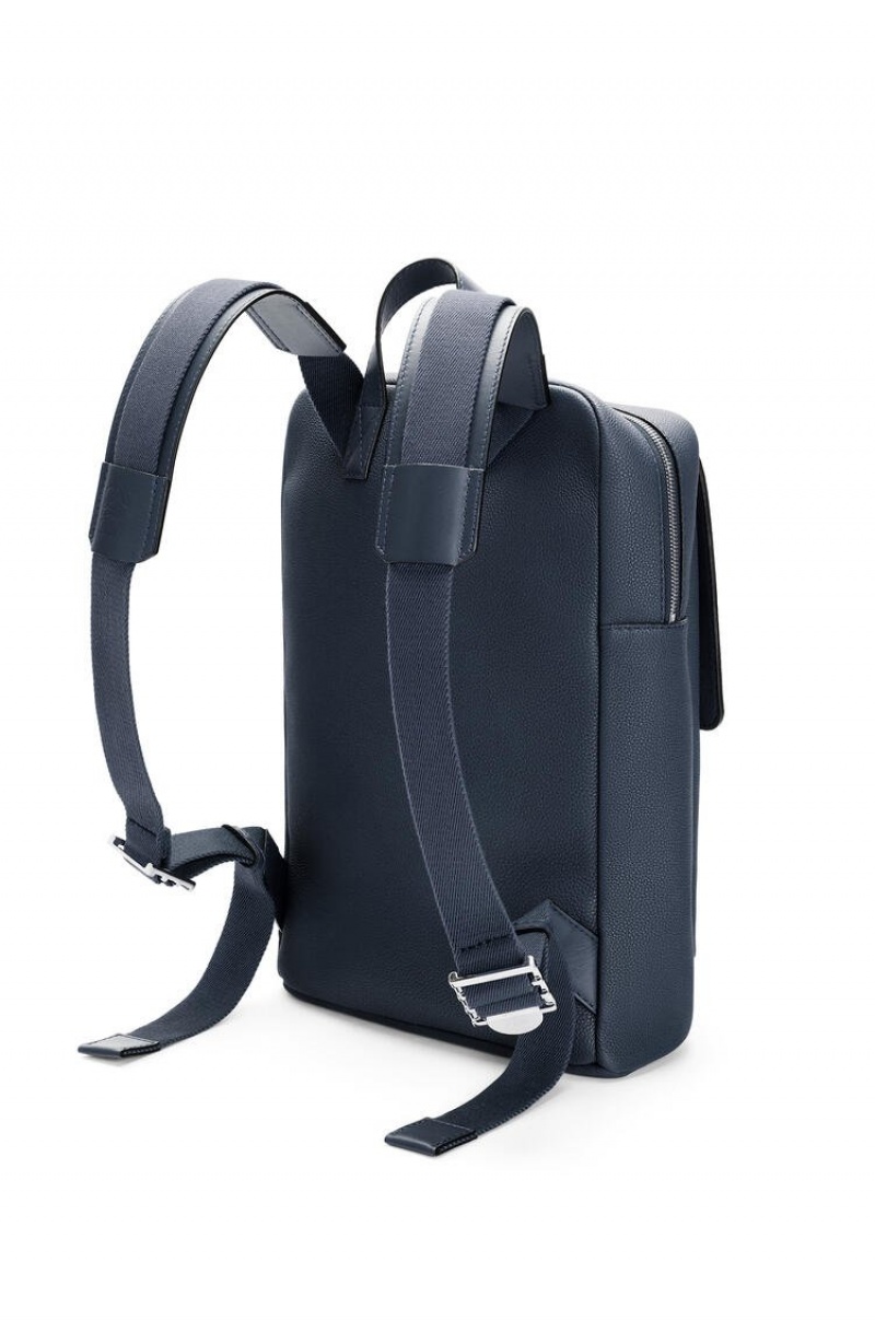 Mochilas Loewe Military Backpack in soft grained calfskin Hombre Ocean | 048RXQADJ