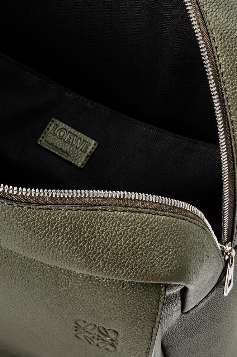 Mochilas Loewe Military Backpack in soft grained calfskin Hombre Kaki Verde | 934AMDPTQ