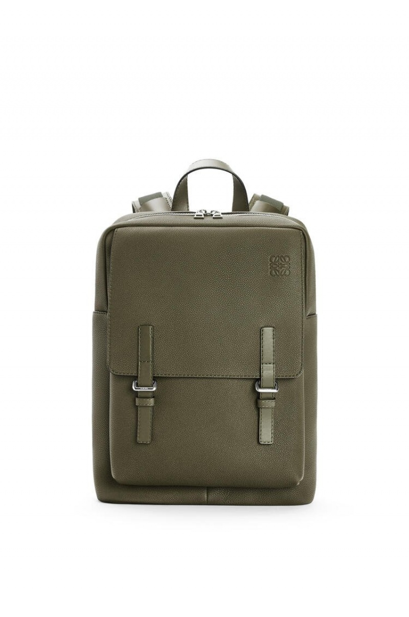 Mochilas Loewe Military Backpack in soft grained calfskin Hombre Kaki Verde | 934AMDPTQ