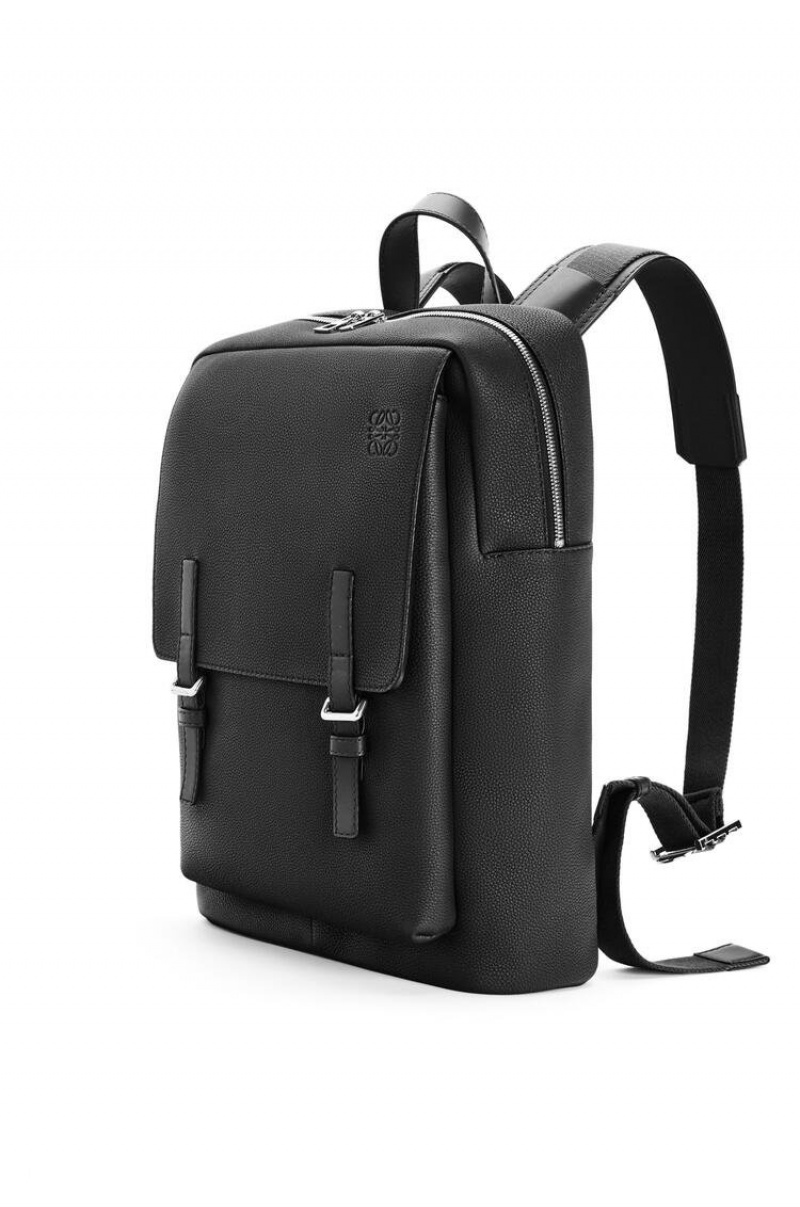 Mochilas Loewe Military Backpack in soft grained calfskin Hombre Negras | 083MPTAWI