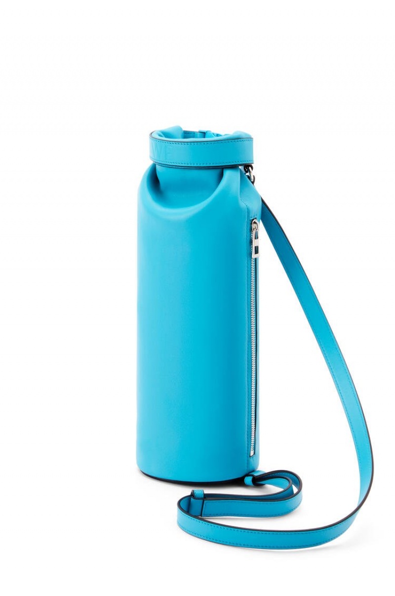 Mochilas Loewe Roll Top Sling in supple smooth calfskin Hombre Cyan | 496FSKQYZ