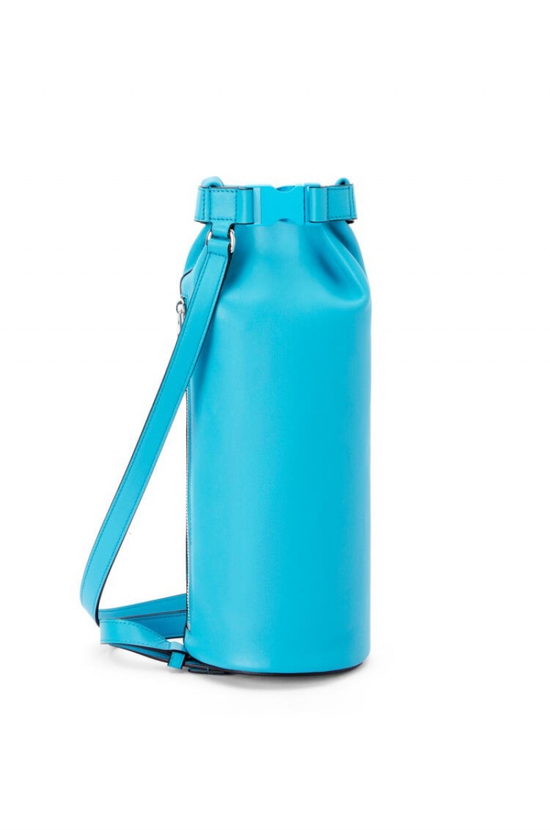 Mochilas Loewe Roll Top Sling in supple smooth calfskin Hombre Cyan | 496FSKQYZ