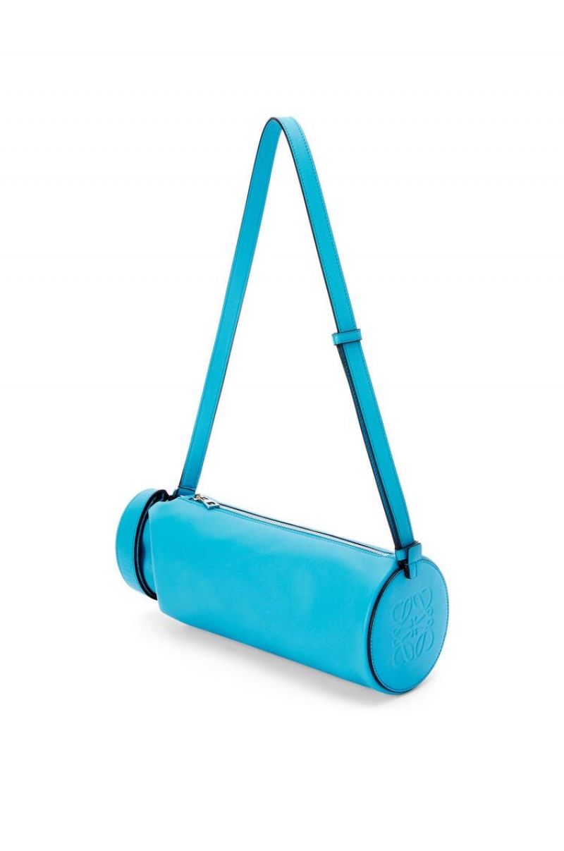 Mochilas Loewe Roll Top Sling in supple smooth calfskin Hombre Cyan | 496FSKQYZ