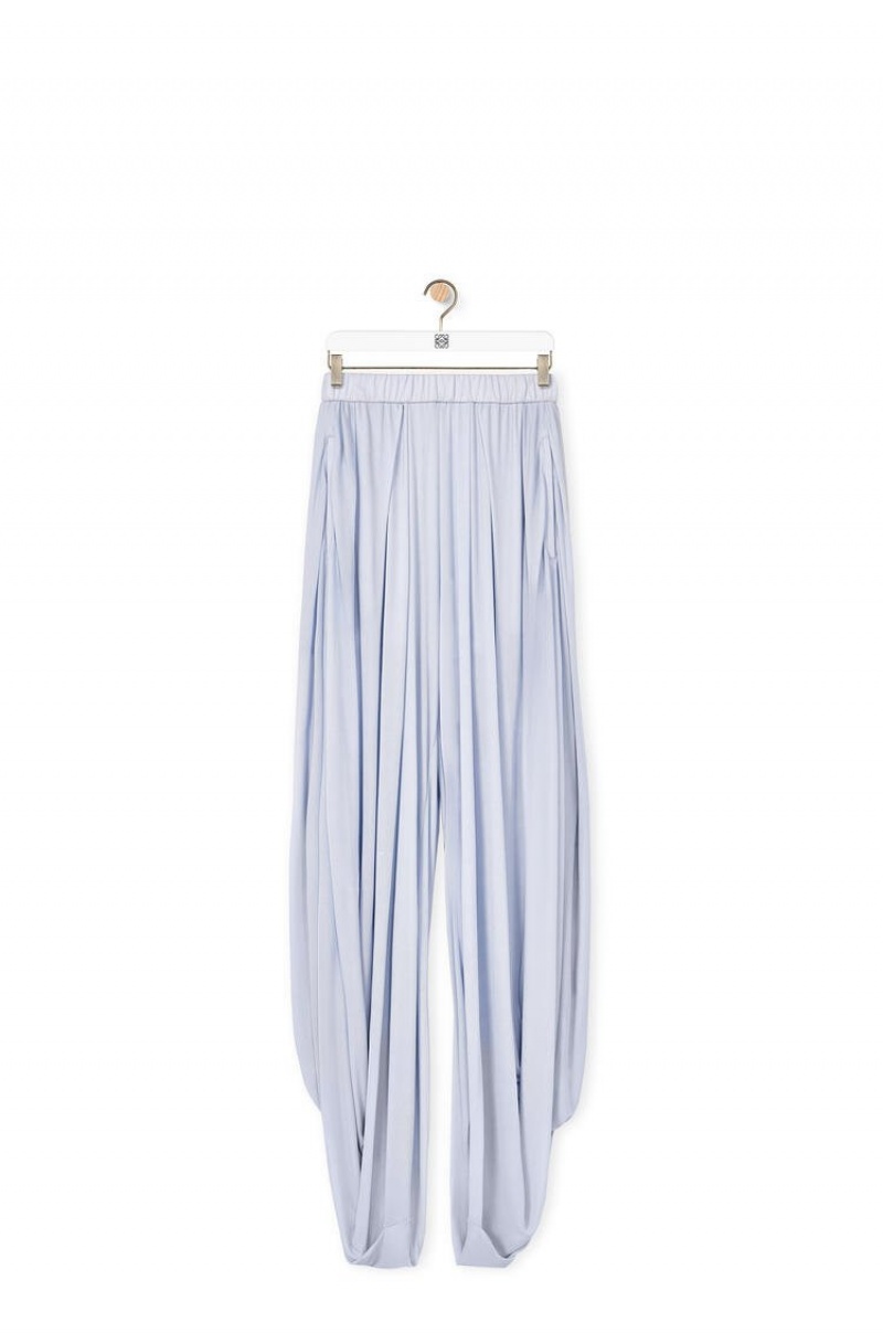 Pantalones Loewe Balloon trousers in viscose Mujer Azules Claro | 516CQOKYP