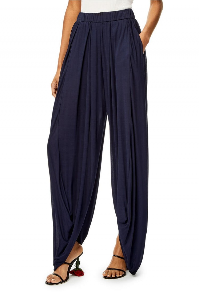 Pantalones Loewe Balloon trousers in viscose Mujer Night | 875ZIAWYR