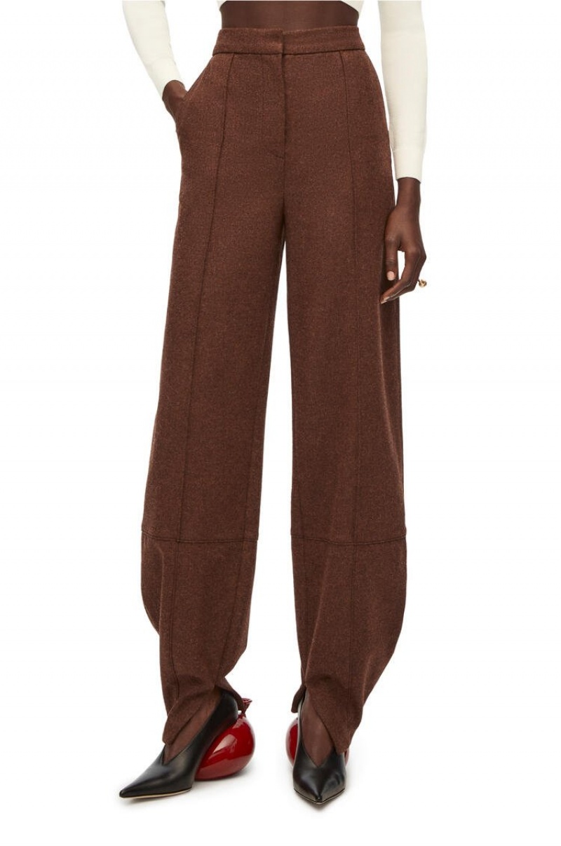 Pantalones Loewe Balloon trousers in wool Mujer Rojas | 486ZAHSET