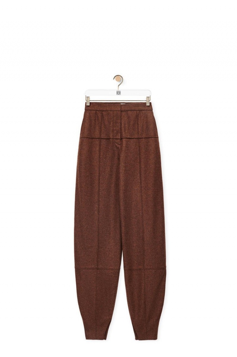 Pantalones Loewe Balloon trousers in wool Mujer Rojas | 486ZAHSET