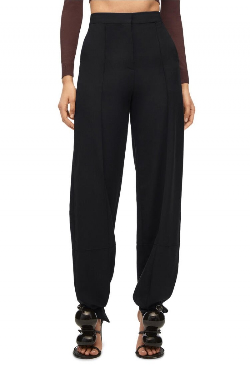 Pantalones Loewe Balloon trousers in wool Mujer Negras | 134YDOJWN