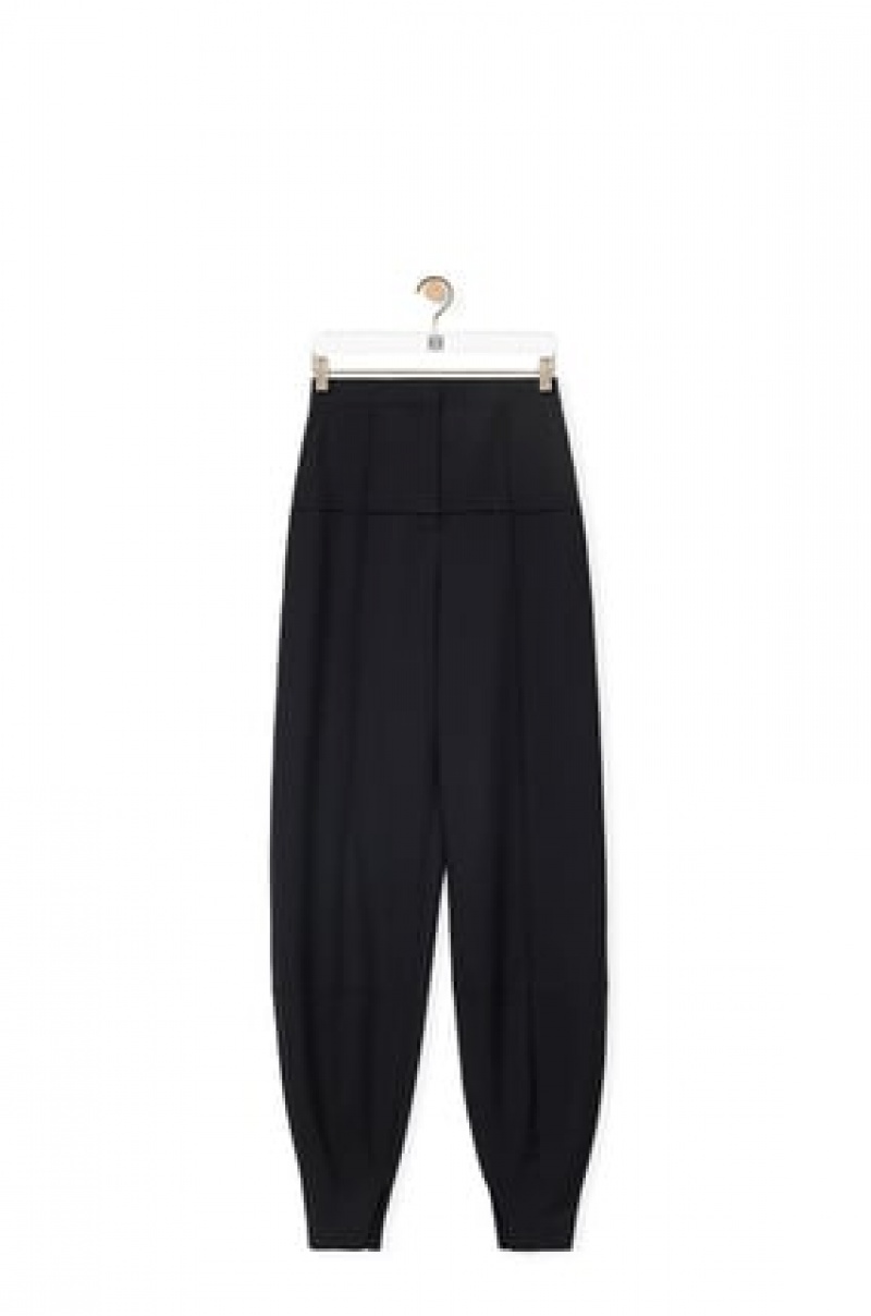 Pantalones Loewe Balloon trousers in wool Mujer Negras | 134YDOJWN