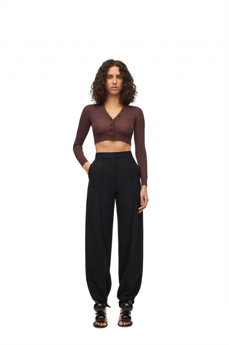 Pantalones Loewe Balloon trousers in wool Mujer Negras | 134YDOJWN